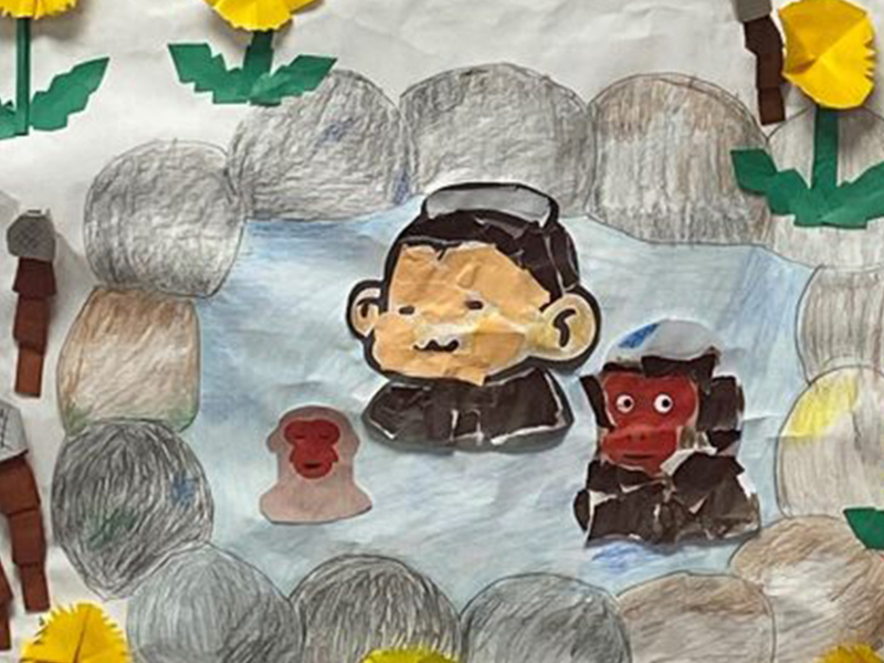 壁絵　千葉・習志野地域福祉事業所 ぬくもり　梅の花とぬくもり温泉